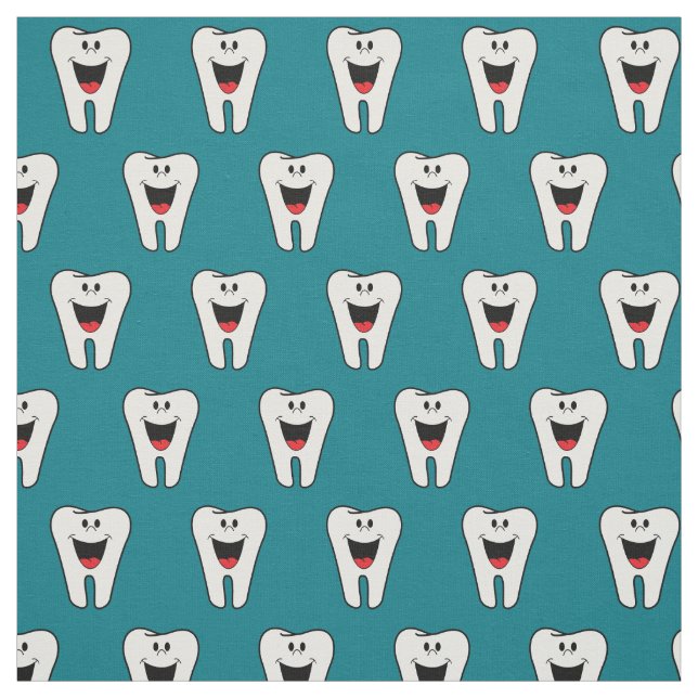 Tela Funny Dentist Cute Tooth Pattern (Retal)