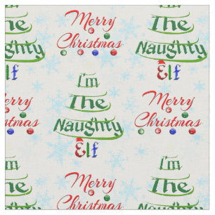 Tela Funny Feliz Navidad navideña Naughty Elf