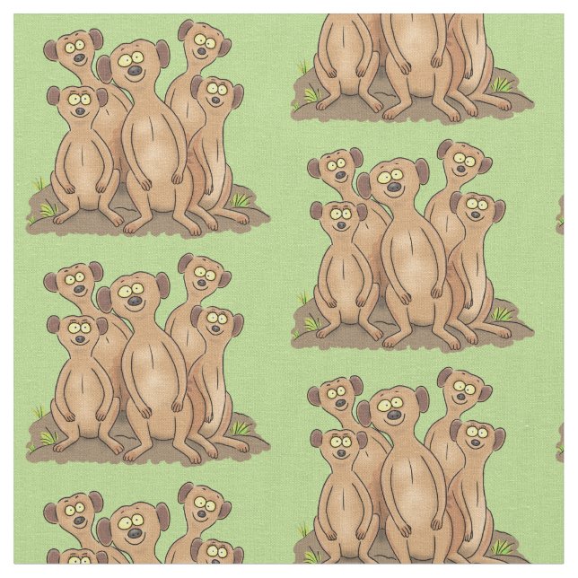 Tela Funny meerkat ilustracion personalizado familiar (De cerca)