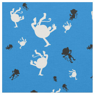 Tela Funny Monkey Pattern Fabric - Jugativo tema de la 