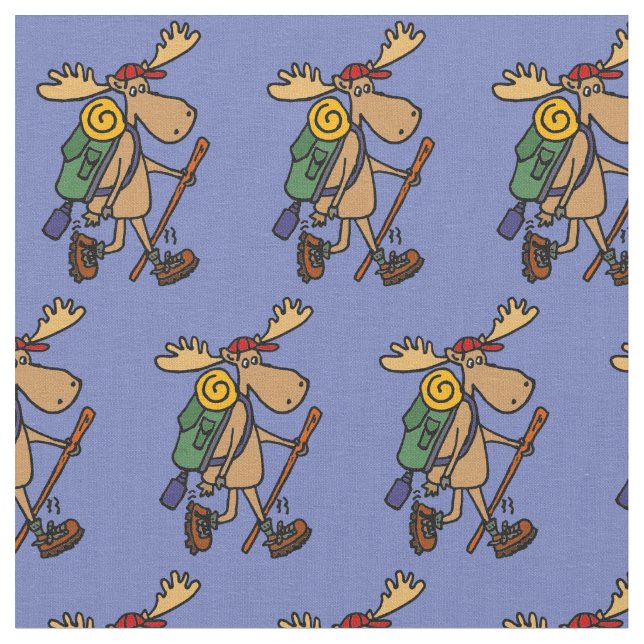Tela Funny Moose Hiking Fabric (De cerca)