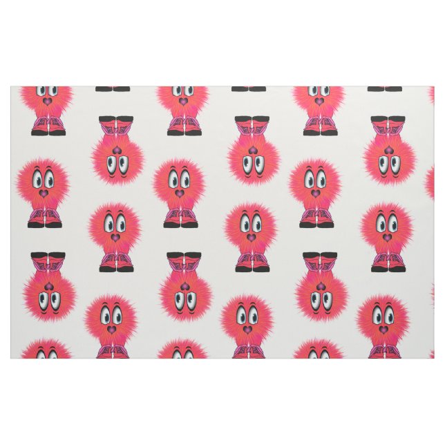 Tela Funny Red Warm Fuzzy Critter ("Cuarto gordo" (fat quarter))