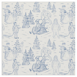 Tela Funny Yeti Monsters Antiguo Patrón de Toile Invie