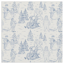 Tela Funny Yeti Monsters Antiguo Patrón de Toile Invier