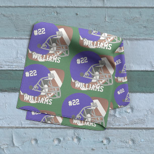 Tela Fútbol Casco azul oscuro número+nombre