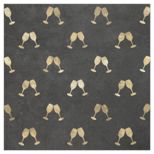 Tela Gafas metálicas de vino de oro en negro