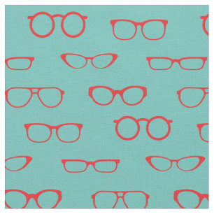 Tela Gafas Retro Cuto Optometrista Rojo y Verde azulado