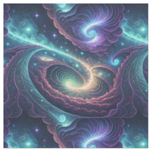 Tela Galaxia Cósmica Azul Giratoria Patrón Abstracto de