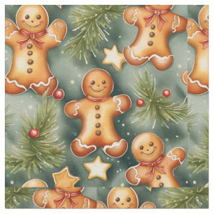 Tela Galletas de pan de jengibre y estrellas arte acuar