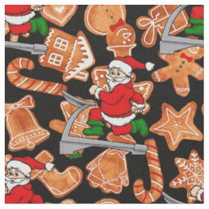 Tela galletas santa de la cinta de correr divertidas