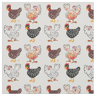 Tela Gallinas felices manchadas y huevos