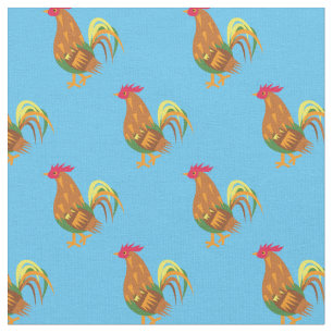 Tela Gallo de gallina lindo luz azul para niños cuarto 