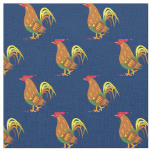 Tela Gallo de gallina lindo niños bebé guardería azul m