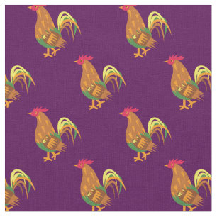 Tela Gallo de gallina lindo niños bebé guardería púrpur