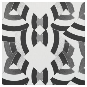 Tela galones contemporáneos elegantes negros/blancos
