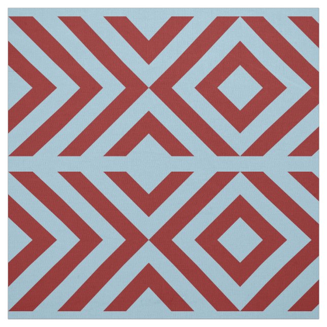 Tela Galones rojos y azules y diamantes geométricos (Retal)