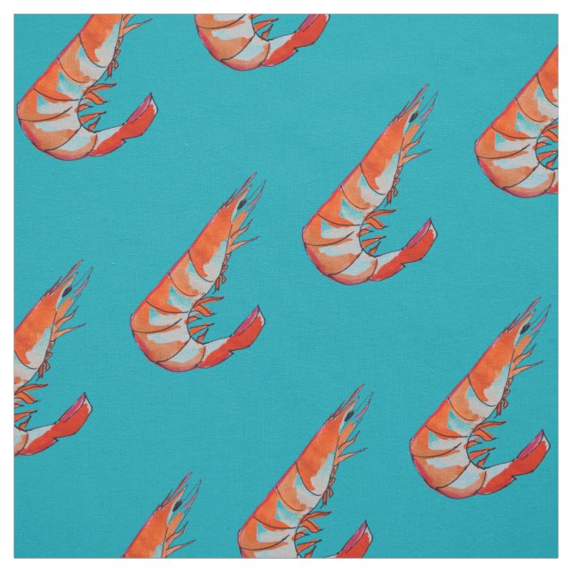 Tela gamba/kitsch de los mariscos del camarón (Retal)