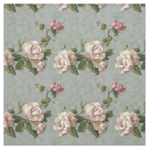Tela Gardenias blancas y rosas de Shabby Chic