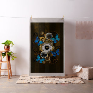 Tela Gases de vapor y mariposas azules