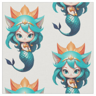 Tela Gatito Adorable Sirena Thunder_Cove