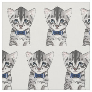 Tela Gatito lindo del gatito del gato con el arco