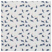 Gatitos lindos azules y peces rojos