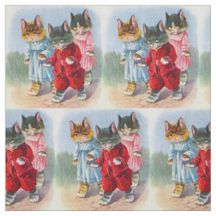 Tela Gatitos vestidos en la lluvia de los años 30