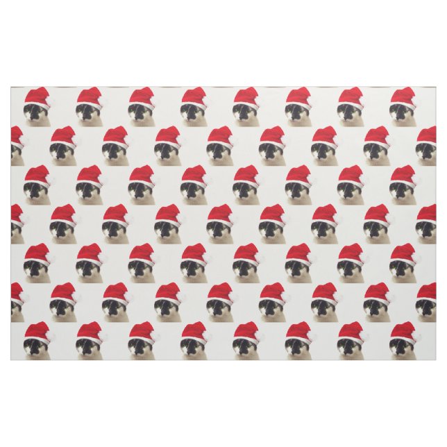 Tela Gato con el Gorra de Santa ("Cuarto gordo" (fat quarter))