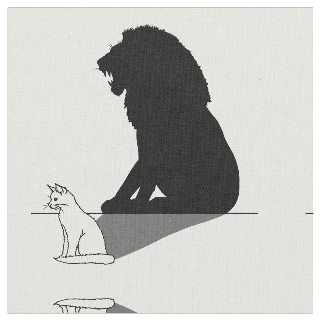 Tela Gato con sombra de león (De cerca)