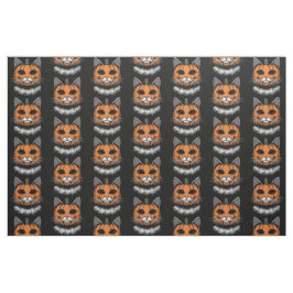 Tela Gato de Halloween, cara de calabaza
