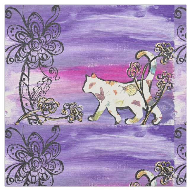 Tela Gato de la mariposa (Retal)