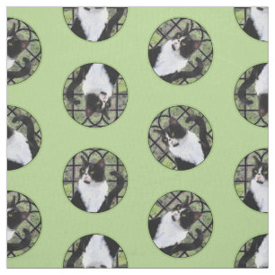 Tela Gato de Tuxedo en la pintura de la ventana Cuto ar