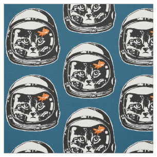 Tela Gato del espacio y el goldfish