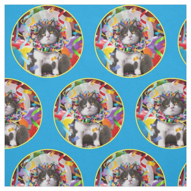 Tela Gato En Cono Fiesta (Retal)