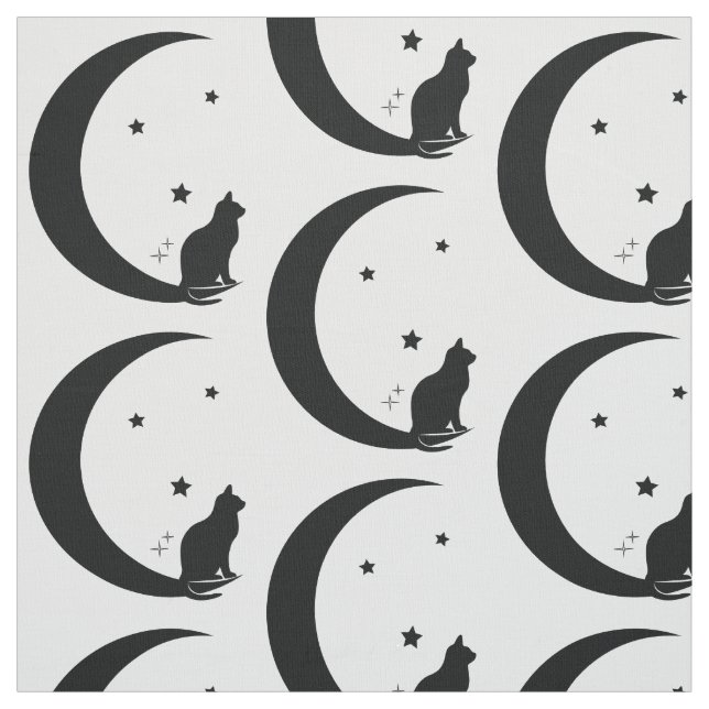 Tela Gato, estrellas, y luna (Retal)