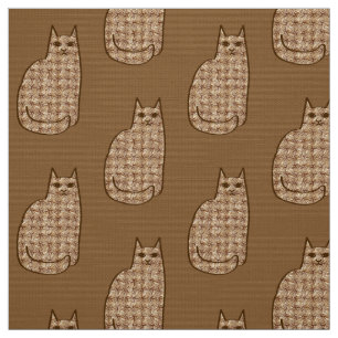 Tela Gato moderno de los mediados de siglo, beige y