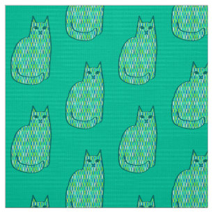 Tela Gato moderno de mediados del siglo XX, color de la