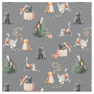 Tela Gato Navidad Meow ronroneo gatito