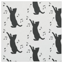 Tela Gato que juega con las notas de la música