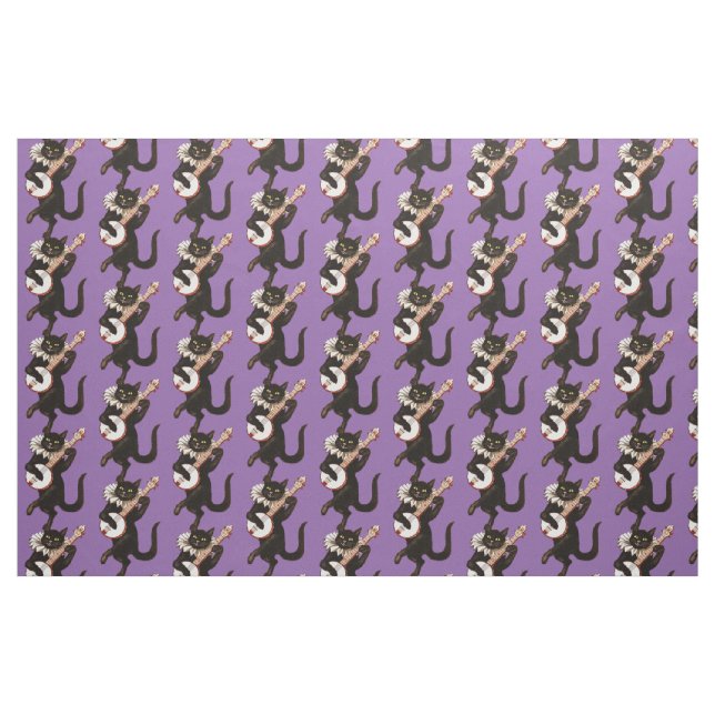 Tela Gato que toca el banjo Thunder_Cove ("Cuarto gordo" (fat quarter))