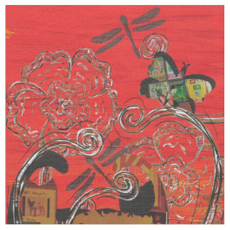 Tela Gato y mariposa del amor