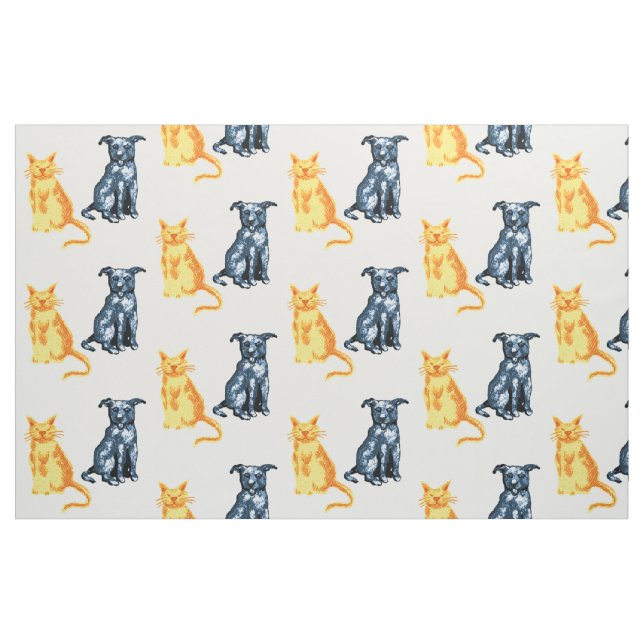 Tela Gato y perro ("Cuarto gordo" (fat quarter))