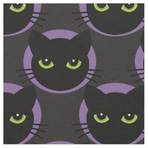 Tela Gatos con ojos verdes en círculos morados