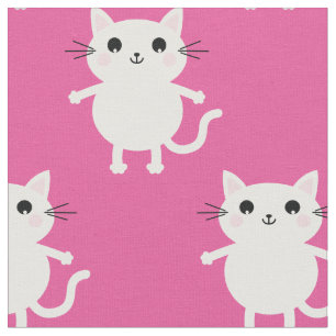 Tela Gatos de dibujos animados blancos lindos habitació
