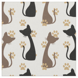 Tela Gatos de granja rústicos de arte popular - Mocha n