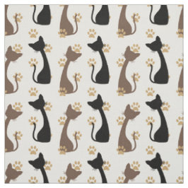 Tela Gatos de granja rústicos de arte popular - Mocha n