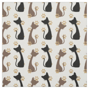 Tela Gatos de granja rústicos de arte popular - Mocha n