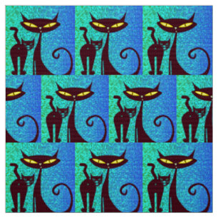 Tela Gatos Divertidos y Divertidos Pareja