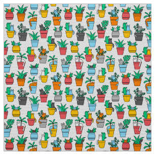 Tela Gatos en macetas de flores