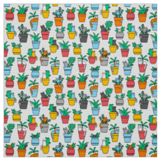 Tela Gatos en macetas de flores